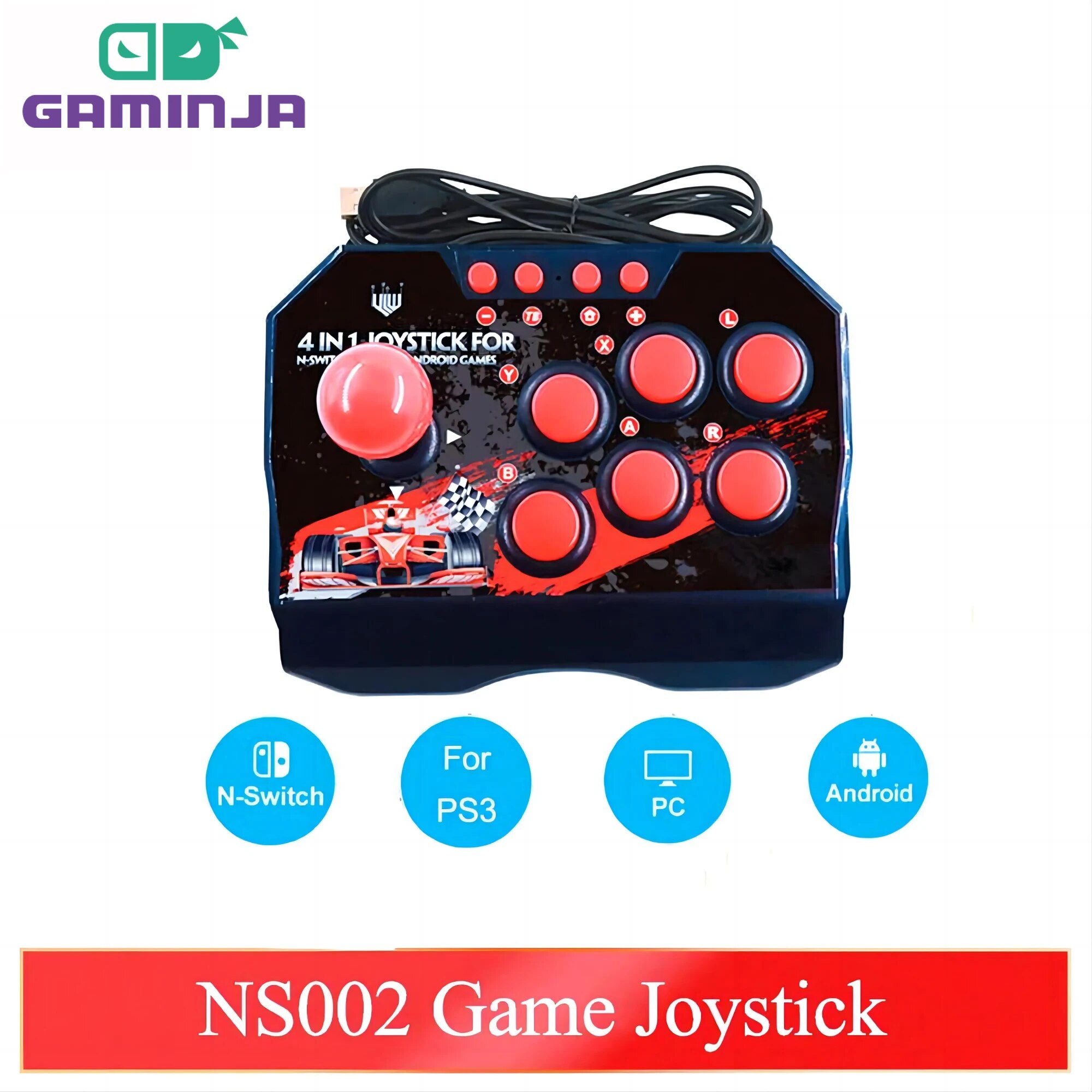 Retro Game Controller Usb - GAMINJA NS002 4 Em 1 Retro
