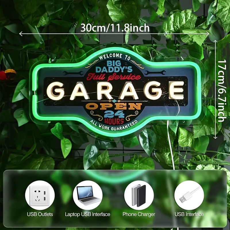 Retro garagem led sinal de néo - Retro Game Controller Usb avaliação e preço